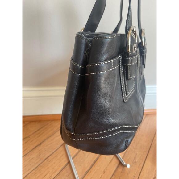 Coach #F10911 Black Leather Nickel Soho Tote Carryall Bag Purse (130 - Picture 4 of 9